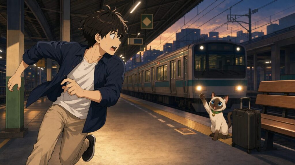 Kentar รีบกลับไปหากระเป๋าที่ชานชาลารถไฟญี่ปุ่น ขณะที่ปลาไข่กำลังส่งสัญญาณเรียก