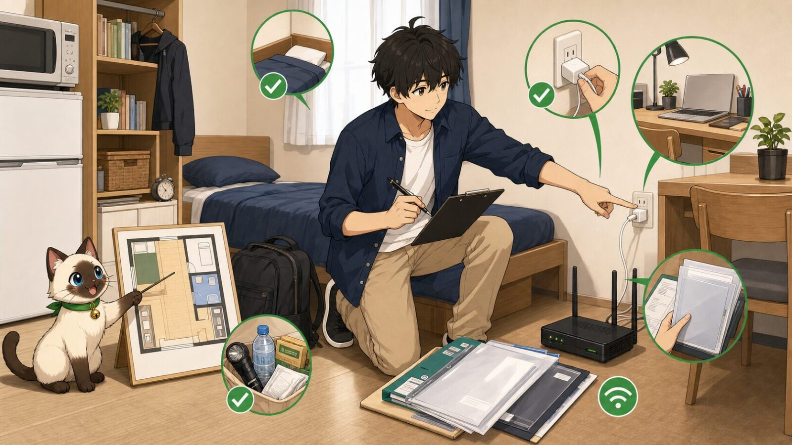 Kentar และ Plakai ตรวจห้องพักนักศึกษา เอกสาร อินเทอร์เน็ต และของใช้จำเป็นในวันย้ายเข้า
