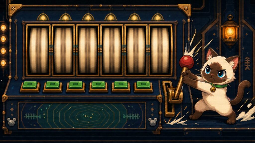 ปลาไข่ดึงคันโยกเครื่องตัวเลขหกหลักในเกม Plakai Six Digit