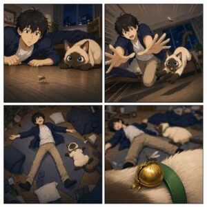 การ์ตูนสี่ช่อง Kentar กับ ปลาไข่ ไล่จับยุงจนหมดแรง ก่อนยุงจะไปเกาะบนกระดิ่งของ ปลาไข่ อย่างสบายใจ